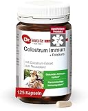 Dr. Wolz Colostrum Immun + Folsäure¹ - 125 Kapseln - Hochwertiges Kolostrum von neuseeländischen Kühen - 100% natürliche Inhaltsstoffe - hochwertige Immunglobuline