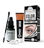 Demure Wimpernfarbe und Augenbrauenfarbe Set mit Keratin, 20+ Anwendungen, bis zu 4 Wochen Wirkung, All in One Color Gel Eyelash & Eyebrow Tint Kit (1.0 Schwarz)