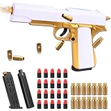 Unvtap Spielzeug Pistole Kinder Waffen mit Kugeln Schaumstoff-Blaster Toy Gun, Kinderpistole Soft Bullet Gun Platin mit Schalldämpfer Spielzeugpistole für Sicherheitstraining oder Kindergeschenke