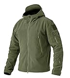 EKLENTSON Herren Warm Fleece Winter Herrenjacke Üergangsjacke Multi-Taschen mit Reisserschluss, (Armeegrün, L)