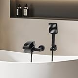 Duschsystem Badewannenarmatur mit Handbrause, 2-Wege Umschaltung, Air-Boost Technologie, 150cm Schlauch, Wasserdruckausgleich für gleichmäßigen Strahl & spritzwasserschützend