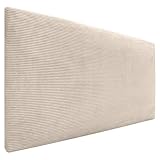 DHOME Kopfteil in unifarbenem Cord, hohe Qualität, modernes gepolstertes Kopfteil, Luxus-Bett, gepolstertes Schlafzimmer (Beige, 110 cm)