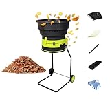 Häcksler, Gartenhäcksler 2500 Watt, Drehzahl Bis Zu 8000 U/Min, Mulcher Mit Rädern Und Auffangbeutel für Die Gartenreinigung Und Laubentsorgung (Power cord × 50 m)