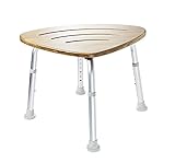 RIDDER Assistent A00502081 Badezimmer-Hocker, Dusch-Hocker, Bambus, ca. 57x41x35-47 cm