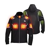KEMIMOTO Beheizbare Motorradjacke Herren Damen, Heizjacke mit 20000 mAh Akku, wasserdicht winddicht mit Protektoren, Winterjacke für Motorrad, Roller, Biker, Touren