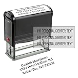 Stempel Personalisiert - Personalisierter Firmenstempel, Adressstempel, Namensstempel oder Familienstempel - Stempel Selbst Gestalten - Max. 7 Zeilen