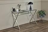 Jahnke Glasschreibtisch Xtra Desk Klarglas/Chrom