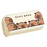 Générique Federmäppchen Cartoon Capybara | Doppelfach Stifttaschen | Schüleretui mit großem Fassungsvermögen für Klassenzimmer und Berufsbedarf, 6 Shay, Se référer au descriptif, Siehe