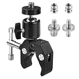 DesertBoy Stativ Klemme, Kamera Klemme, Super Clamp, Magic Arm Clamp mit 1/4 und 3/8 Gewindeclips, Mini Stativkopf Kugelkopf, für Kameras, Flash Light, Stativ