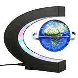 Magnetisch schwebender Globus mit LED Licht, Anti-Gravitations Weltkarte,Büro, Zuhause, Schlafzimmer, Schreibtisch Deko, Einzigartiges Geburtstagsgeschenk für Männer, Kinder, Ehemann und Chef