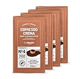 by Amazon Espresso Crema Gemahlener Röstkaffee, 1kg (4 Packs of 250g), Rainforest Alliance-Zertifizierung