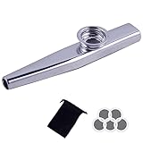 Metall Kazoo Instrument,Kazoo Membran Metallkazoo,Kasu Musikinstrumente,Kazoos,Kazoo Musik Instrument,Kazoo Membran,Gitarre Begleiter Kazoo für Party Favors Geschenke