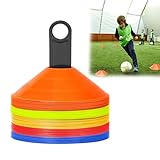 Suusolny 50 PCS Markierungshütchen Fussball Hütchen Set Markierungsteller Trainingshilfe für Fußballzubehör Slalom Trainingszubehör Koordination