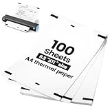 100 Blatt A4 Thermopapier A4, Thermodrucker Papier, schnelltrocknendes Thermal Paper für den meisten A4 Thermodruckern, Thermodruckerpapier für Dokumenten Webseiten Fotos