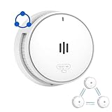 Rauchmelder Vernetzter, 10 Jahre Batterie-Rauchmelder für Zuhause, Feueralarm EN14604 Standard, Test/Stillstandstaste in einem (rauchmelder*1)