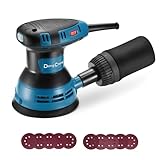DongCheng Exzenterschleifer 300W, 125mm Schleifmaschine, 6 Geschwindigkeiten, 4,000-12,000 U/min mit Staubfangbehälter und 10 Schleifpapier, ideal für Holzbearbeitungsprojekte und Heimwerkerarbeiten