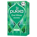 Pukka | Bio Kräutertee 'Drei Minze' | Grüne Minze, Pfefferminze und Ackerminze | 1er Pack | 20 Teebeutel