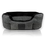 pet passion Ultra Luxe Lounger Hundekissen mit abnehmbarem, waschbarem Kissen für alle Haustierrassen, Anthrazit, Grau meliert, Größe M