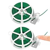 100M Pflanzen Bindedraht Dünn, 2 Roll Garden Twistee Tie with Dispenser and Cutter, Pflanzendraht Rankhilfe for Organising, DIY Craft Projects