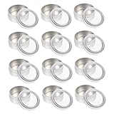 CTIRCHIU 12Stücke Aluminiumbehälter mit Durchsichtigem Deckel Auslaufsichere Box für Nagel Pailletten und Kerzen Langlebig und Nachfüllbar für Aufbewahrung Zuhause