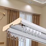 Vorhangschiene Aus Aluminium, Gardinenschiene 1 Läufig, Schienensystem, Lang Gardinenstangen Und Zubehör, Ideal Für Zuhause, Büro Und Fensterbehandlungen(White,1.6m/63in)