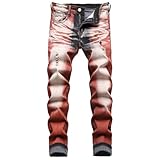 Herren Slim Fit Stretch Jeans Ripped Skinny für Männer Distressed Destroyed Straight Leg Mode Komfort Flex Waist Jeans Teenager Casual Fashion Designer Classic Regular Fit Basic Denim Pants, F#brick