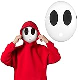 LOHAME Shy Maske Jungen Lustige Halloween Weiße Voll Face Jumpman Karnevalmaske Anonyme Partymaske Karnevalskostüm Zubehör für Karneval Fasching Cosplay Party