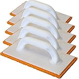 Kronen Hansa 5 X Reibfix Schwammgummi-Reibebrett für Verputzarbeiten (Kunststoff Glättebrett, Putzbrett, grobporig, Made in Germany, Gummischwamm-Auflage 140 x 280 mm, Stärke 10 mm)