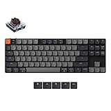 Keychron K1 Version 6 Custom Wireless Mechanische Tastatur Bluetooth/USB-C, weiß LED, QMK/VIA Programmierbare Makros, PBT Keycaps, für Mac Windows, Gateron 2.0 Brown Switch