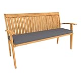 POKAR Bankauflage Bankkissen mit Abnehmbarem Bezug Sitzkissen für Bank Sitzbank Sitzpolster Bankpolster Stuhlkissen Gartenbank (180 x 40 x 5, Anthrazit)