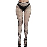 Gemusterte Netzstrumpfhose für Damen mit hoher Taille Hosenträgern, oberschenkelhohe Strümpfe, Schwarz Latex Dessous Herren (A, One Size)