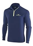 Black Crevice Herren Skirolli Zipper Shirt, dunkelblau/gelb, M