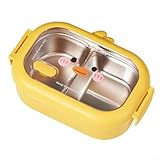Sandyseptember Cartoon Duck Edelstahl Lunchbox Student Tragbare Isolierbox mit Suppenschüssel Fach für Zuhause, Büro, Schule, Camping