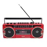Retro Cassette Player Recorder mit AM FM SW Radio, Bluetooth, USB -Wiedergabe/Konvertiert Kassetten in MP3, Tragbarer Tape -Player, Wechselstromkraft/Batterie Betrieben