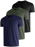 UEEKO UV Schutz Tshirt Herren 3 Pack UPF Sonnenschutz Functional Schwimmen T-Shirts Rash Guard Training Quick-Drying Outdoor Surf Wandern Running Fishing Atmungsaktives L