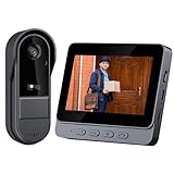Kocusu Funkklingel mit Kamera 1080P,Kabellose Video Türklingel mit 4.3' Bildschirm Video,Kabellose Türklingel 1000mAh mit Kamera 170° Weitwinkelobjektiv,IP65 Wasserdicht,Video-Gegensprechanlage