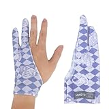 Künstler-Zeichenhandschuh für Frauen, atmungsaktiver Zwei-Finger-Digital-Kunst-Handschuh, 3-lagige Handflächen-Ablehnung, Rechts-/Linkshänder, digitales Grafiktablett, Lila, Größe S