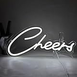 UExnkj-Y LED Cheers Neon Sign Wort Leuchtreklame Weiß Neon Schild Wand Dekor Led Leuchtreklame USB Acrylic Cheers Leuchtschild für Schlafzimmer Hochzeit Verlobungsfeier Dekoration