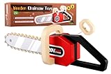Haphiz Spielwerkzeug Holzkettensäge Kinder ab 2 3 4 5 6+ jahre Kettensäge Holz Spielzeug Motorsäge mit Soundfunktion Rollenspiel-Werkzeuge Sicher Langlebig Kinderspielzeug (Nicht Elektrifiziert)