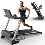 CharonFit T600 Laufband für Zuhause Klappbar mit 18-stufige Automatische Steigung bis 18km/h: 4.5-PS-Motor, 150KG Tragfähigkeit, App kompatibel
