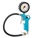 HAZET Reifenfüll-Messgerät 9041-1 I Manometer-Messbereich: 0-12 bar, Schlauchlänge: 400 mm, Manometer-Durchmesser: 63 mm I Reifendruck-Prüfer für Auto, Motorrad, Lkw uvm.