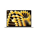 Apple 15' MacBook Air Laptop mit M3 Chip: 15,3' Liquid Retina Display, 24 GB gemeinsamer Arbeitsspeicher, 512 GB SSD Speicher, beleuchtete Tastatur, 1080p FaceTime HD Kamera, Touch ID, Polarstern