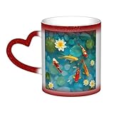 Niedliche japanische Karpfen-Kaffeetasse, 325 ml, 3D-gedrucktes Muster, wärmewechselnde Tasse, Farbwechsel-Tasse im Himmel, Keramik-Kaffeetassen, lustige Tassen