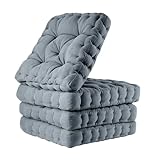 Trintion 4er Set Sitzkissen 40x40x8 cm – Stuhlkissen & Bodenkissen aus 100% Baumwolle – Weiche, Dicke Polsterung – Für Innen & Außen – Waschbar & Langlebig – Komfortable Stuhlauflage (Anthracite)