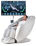 RelaxRelife Ganzkörpermassagesessel mit Touch Screen,4D Massage,Zero Gravity,SL-Schiene,Waden- & Rückenheizfunktion Shiatsu-Massagesitz (Weiß)