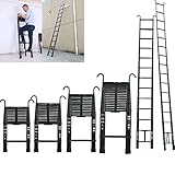 Teleskop Leiter 6,2m mit 2 Haken, Aluleiter Klappbar, Dachbodenleiter Teleskop-Design, Tragbare Ausziehbare Leiter Stufenleiter, Aus Hochwertigem Aluminium, 150kg Tragkraft