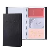 Visitenkarten Aufbewahrung, Visitenkartenmappe, Visitenkarten Etui Business Card Holder, Visitenkartenhülle für 240 Karten Pu-Leder Schwarz, Ideal für Büro und Praxis Kundenkarten Kreditkarten