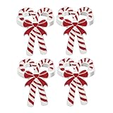 Cabilock 1 Satz Weihnachten Serviettenringe Süßigkeiten Süßigkeiten Für Halloween Serviettenschnallenhalter Zuckerstange Servietten Schnalle Serviettenring Zuckerstange Hochzeit 4 Stück