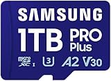 Samsung PRO Plus (2023) microSD-Karte + SD-Adapter, 1 TB, UHS-I U3, Full HD & 4K UHD, 180 MB/s Lesen, 130 MB/s Schreiben, Speicherkarte für Smartphone, Action-Cam, Handheld-Konsole, MB-MD1T0SA/EU