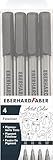 Eberhard Faber 558104 - Pigment Fineliner schwarz, 4 Marker mit wasserfester Tinte